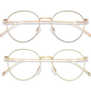 ANDWOOD Blue Light Blocking Glasses Women Men Small Face 2-Pack NEW